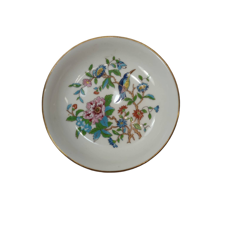 Small Aynsley Pembroke Trinket / Pin Dish - Gold Trim England 4 3/8” Bone China
